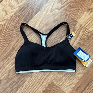 Champion Black Sports Bra with White Accents